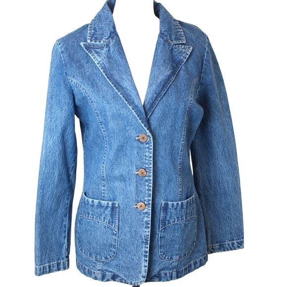 Caribbean Joe‎ Denim Jacket Blue Size Small - Picture 2 of 12